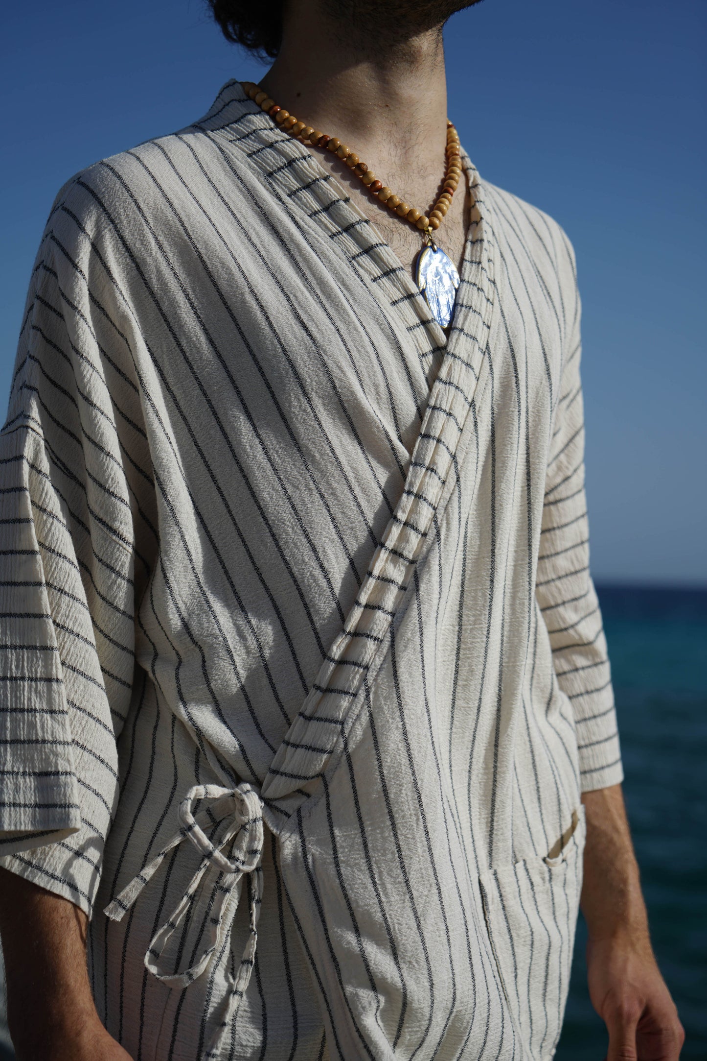 Atlas Striped Kimono | Çizgili Yandan Bağlamalı Unisex Kimono