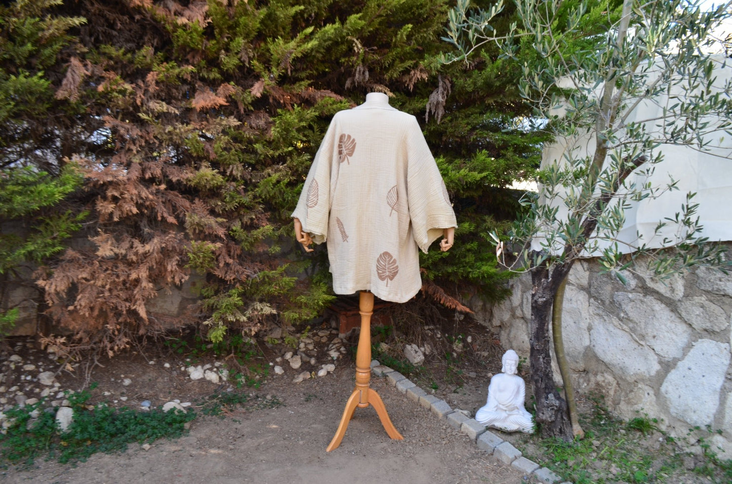 Ex Natura Bej Kısa Kimono - Atelier Omnia