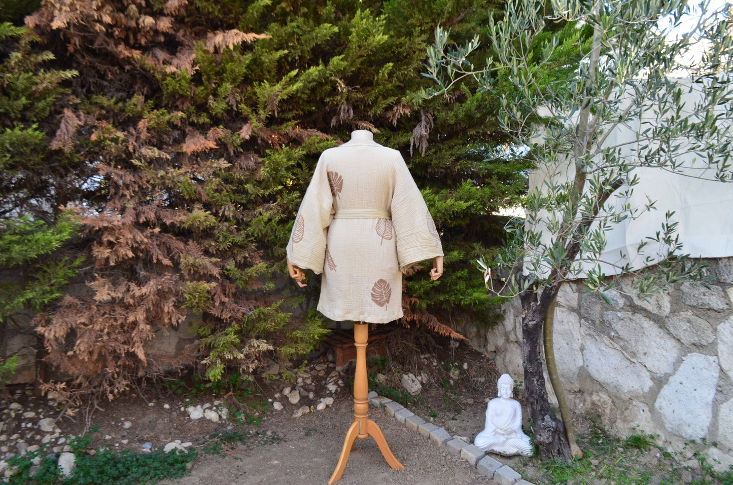 Ex Natura Bej Kısa Kimono - Atelier Omnia