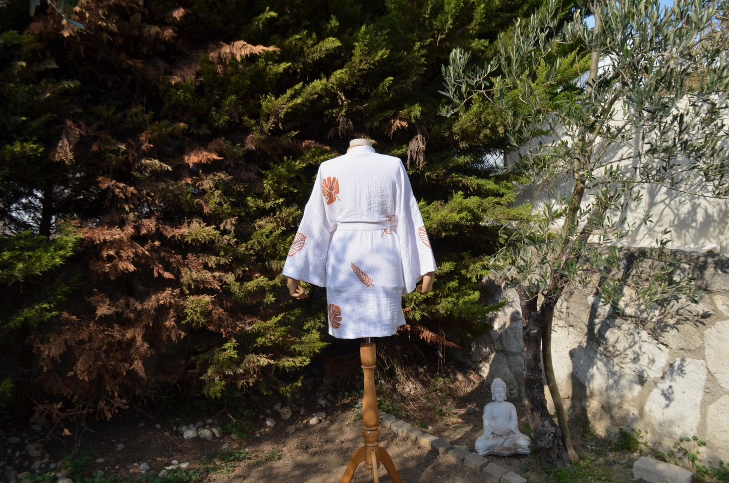 Ex Natura Beyaz Kısa Kimono - Atelier Omnia