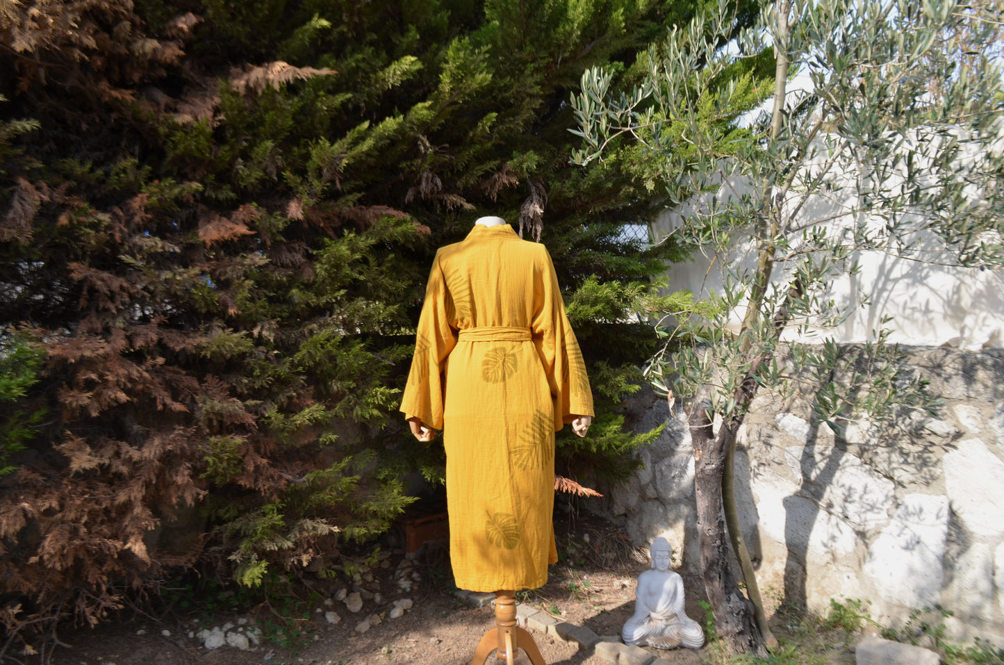 Ex Natura Sarı Uzun Yırtmaçlı Kimono