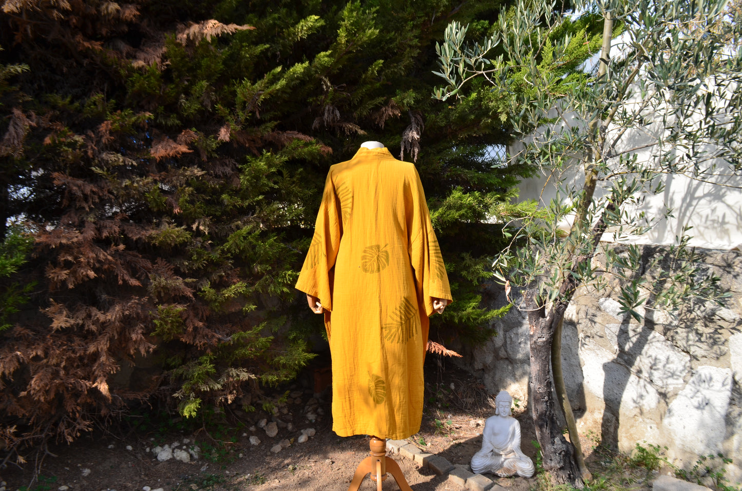 Ex Natura Sarı Uzun Yırtmaçlı Kimono