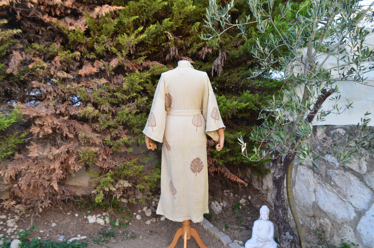 Ex Natura Bej Uzun Yırtmaçlı Kimono