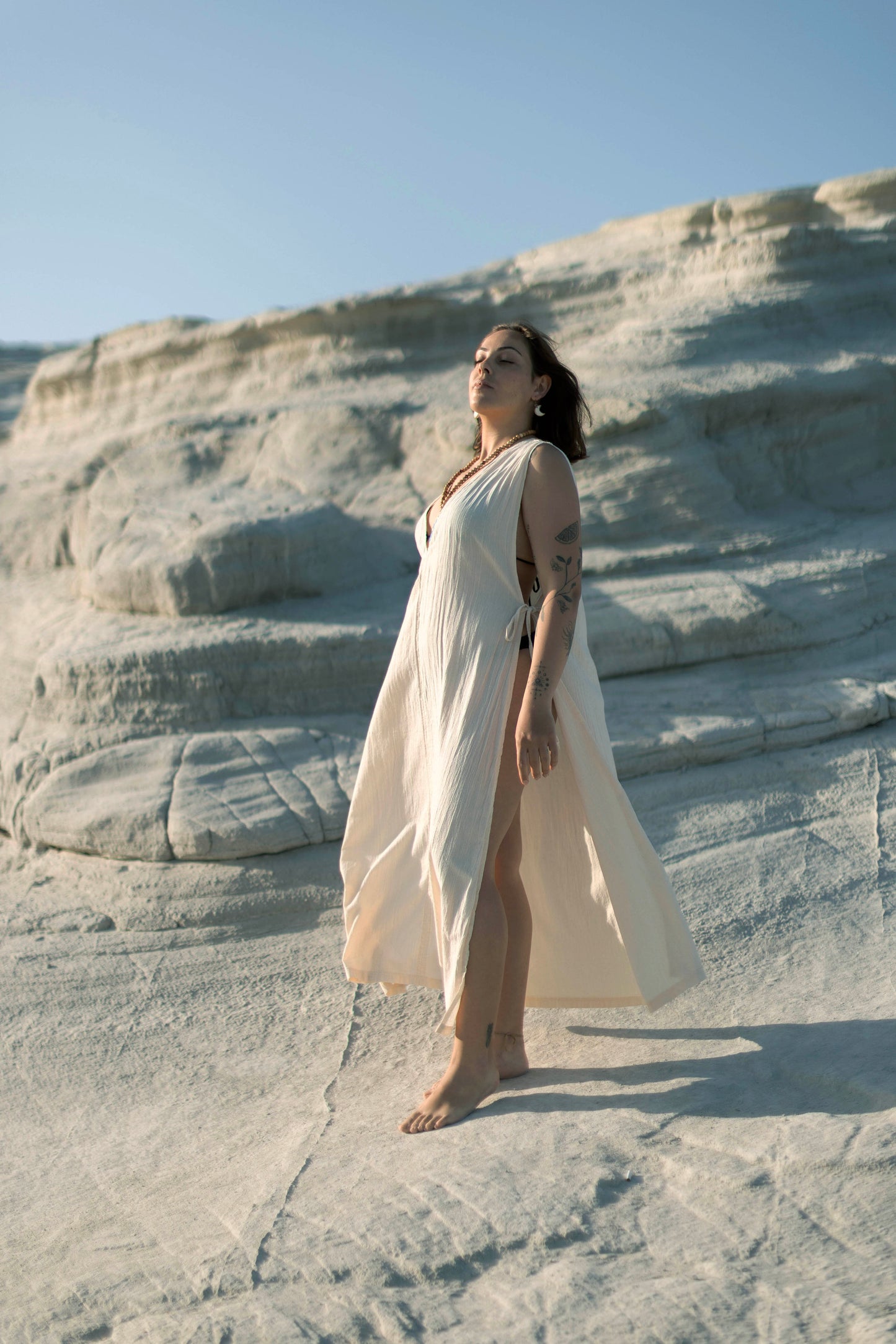 Solis Dress | Yandan Bağlamalı Uzun Tunik Elbise