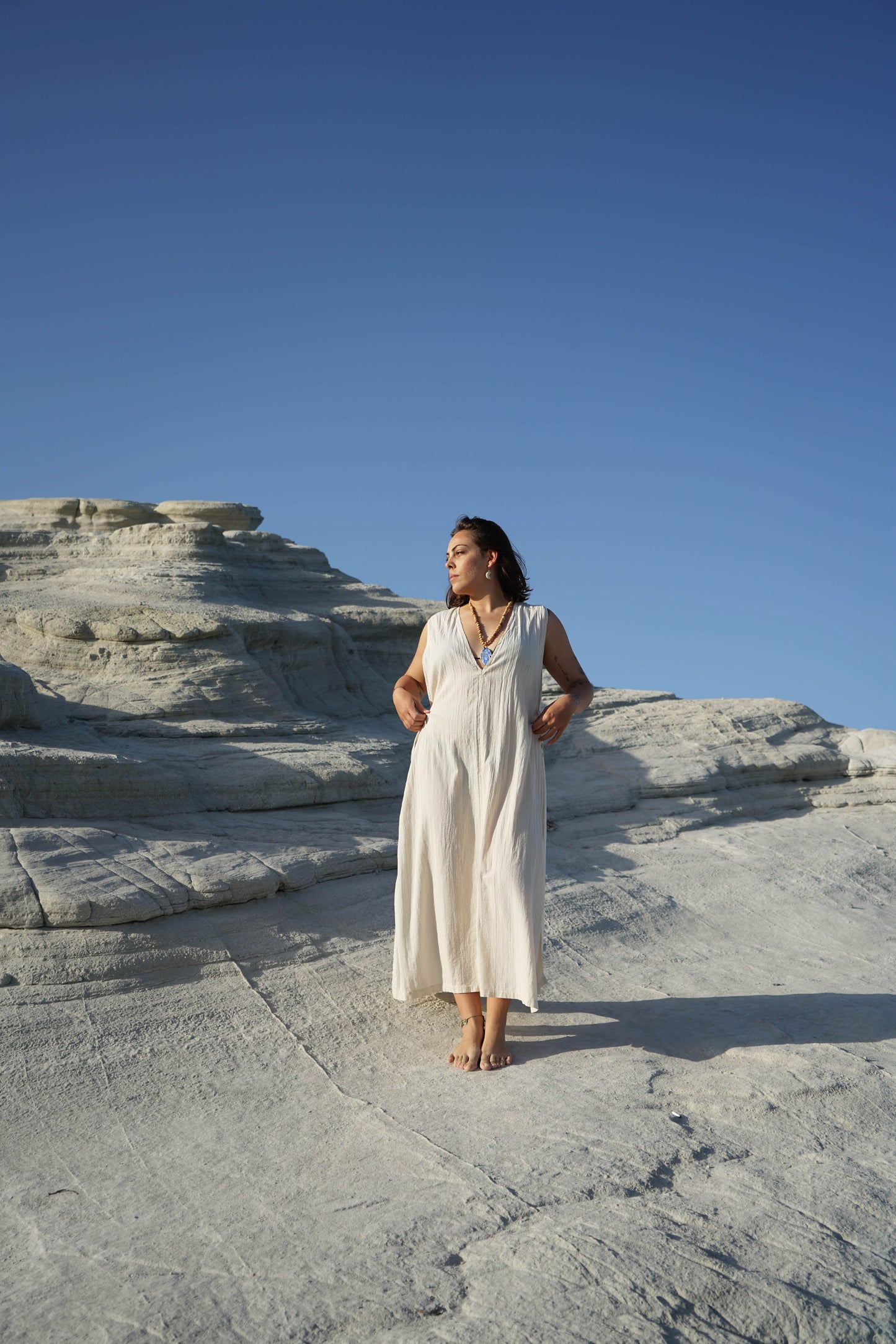 Solis Dress | Yandan Bağlamalı Uzun Tunik Elbise
