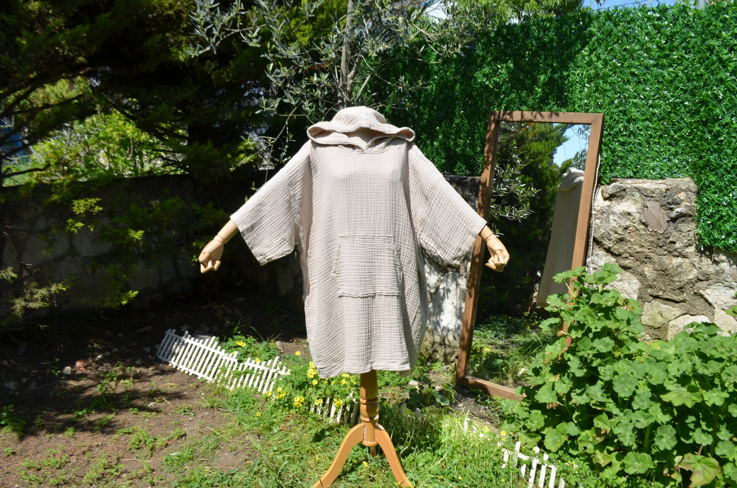 Unisex Oversize Müslin Panço | %100 Pamuklu ve Hızlı Kuruyan Sörf Pançosu