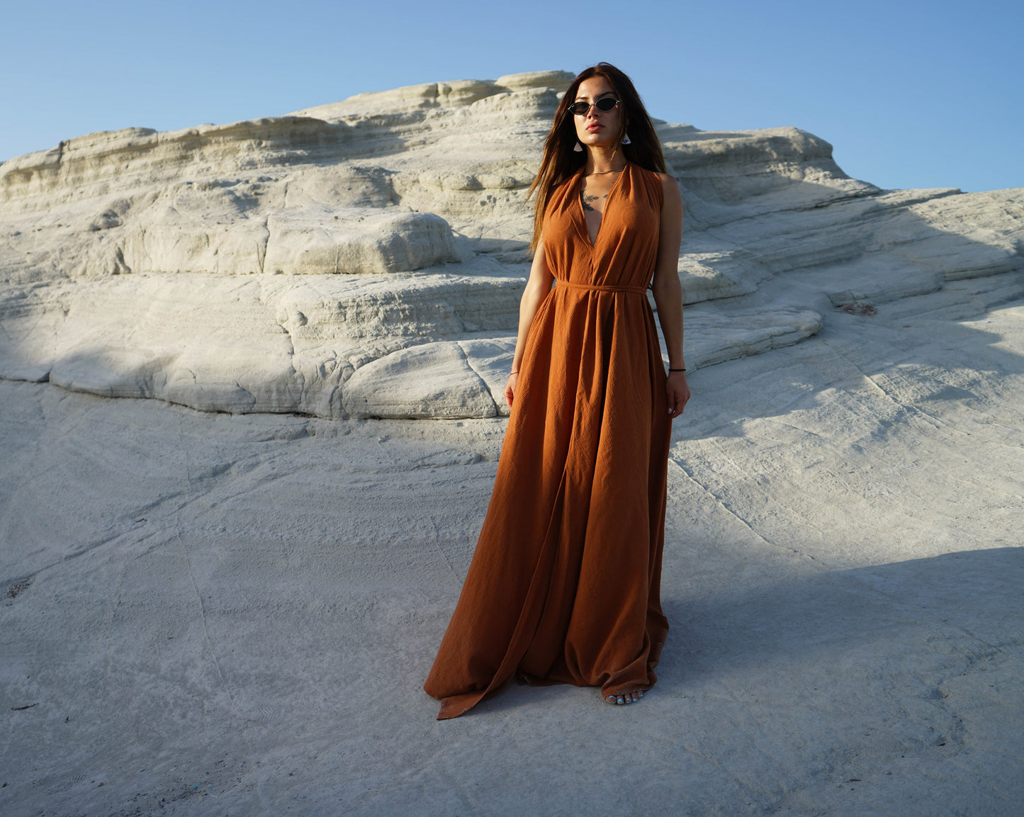 Transform Dress | Çoklu Bağlamalı Şile Bezi Elbise