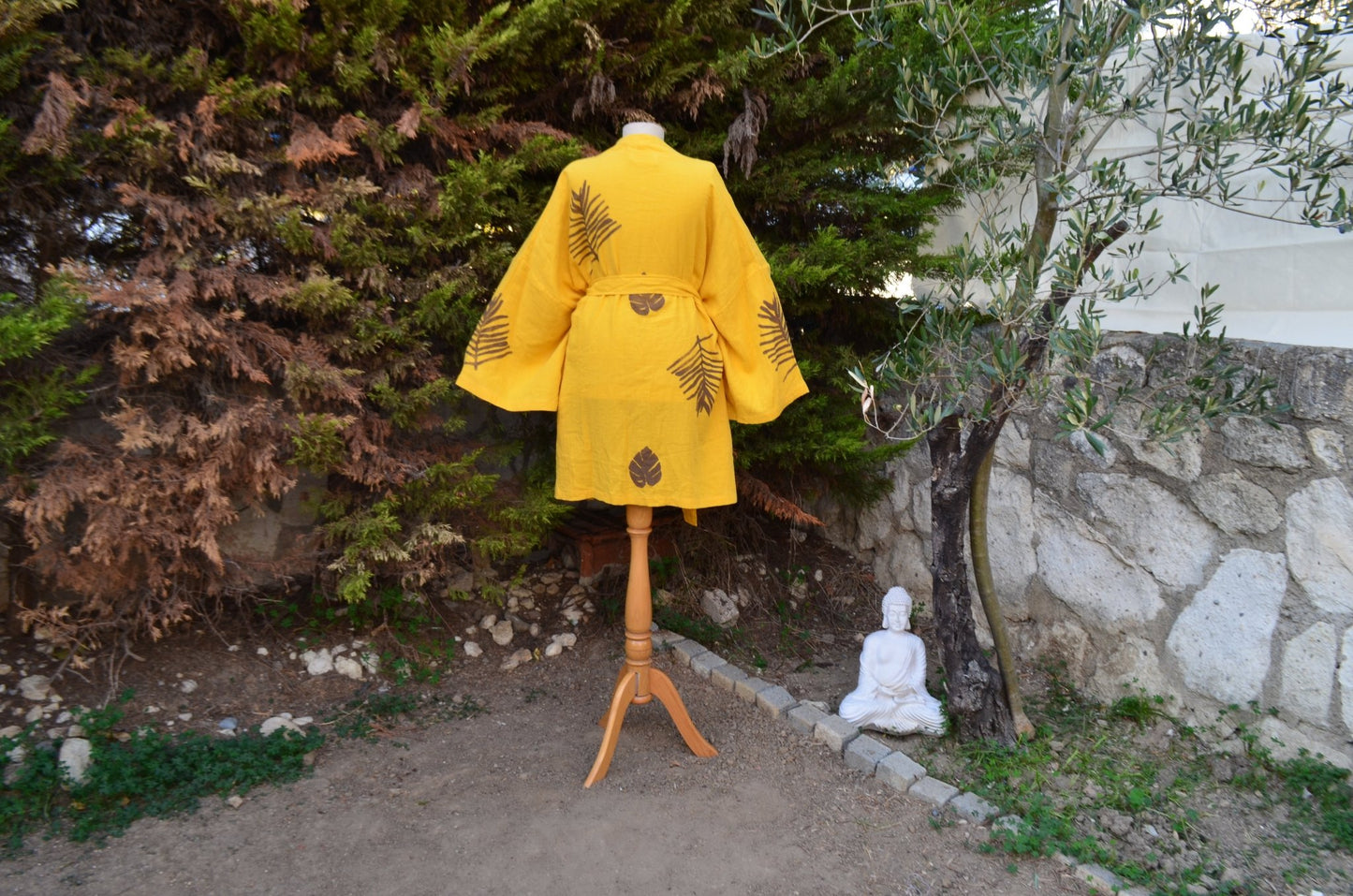 Ex Natura Sarı Kısa Kimono - Atelier Omnia