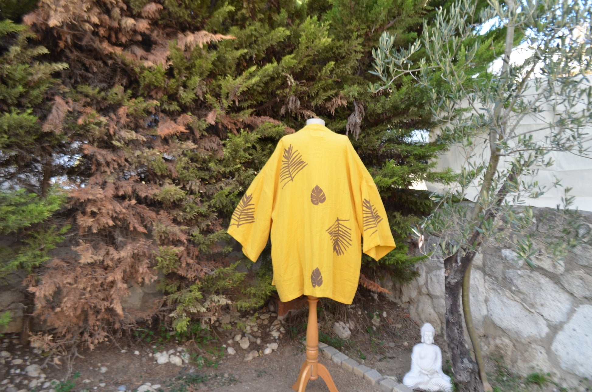 Ex Natura Sarı Kısa Kimono - Atelier Omnia