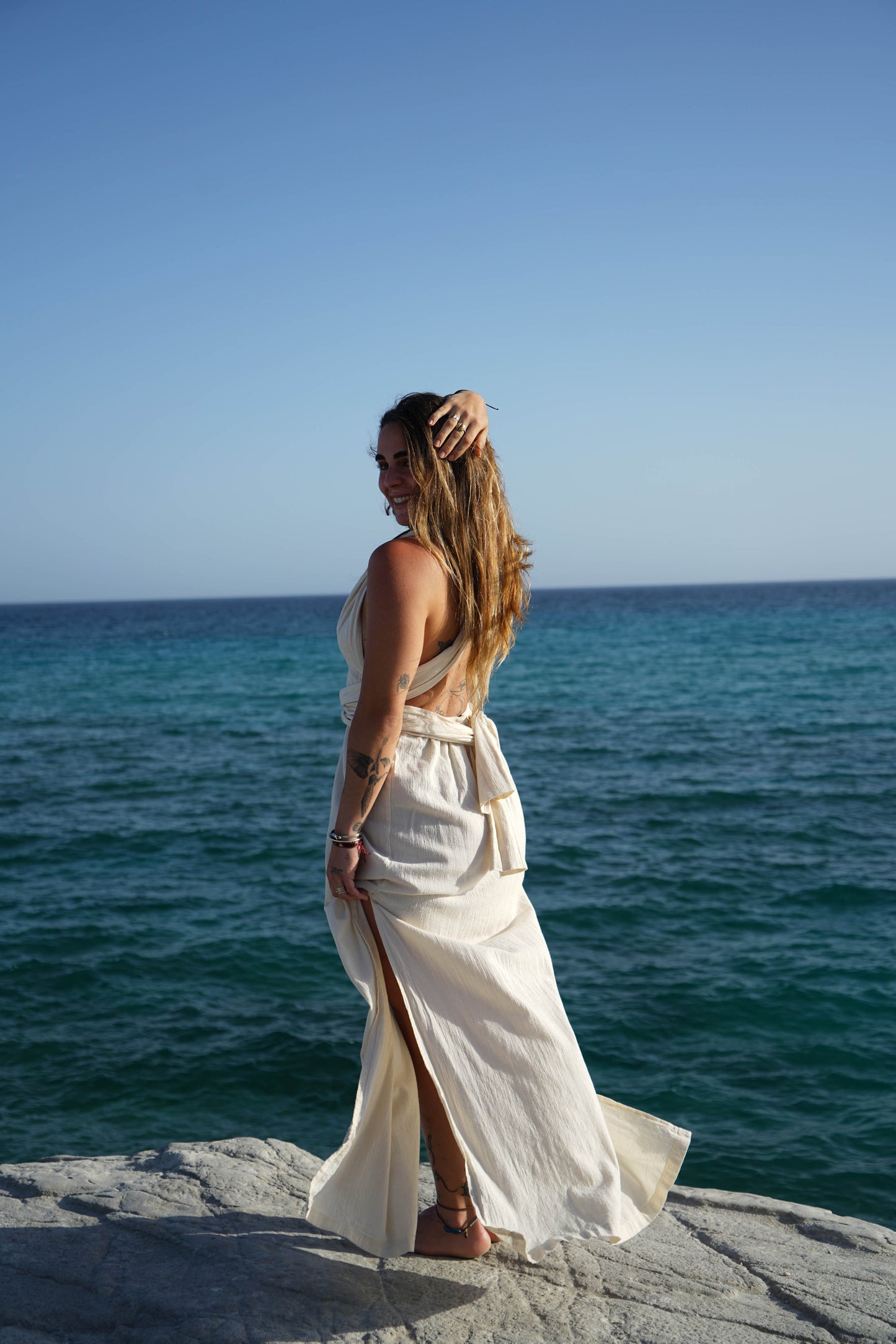 Marea Dress | Çok Yönlü Bağlamalı Elbise | %100 Pamuk Şile Bezi