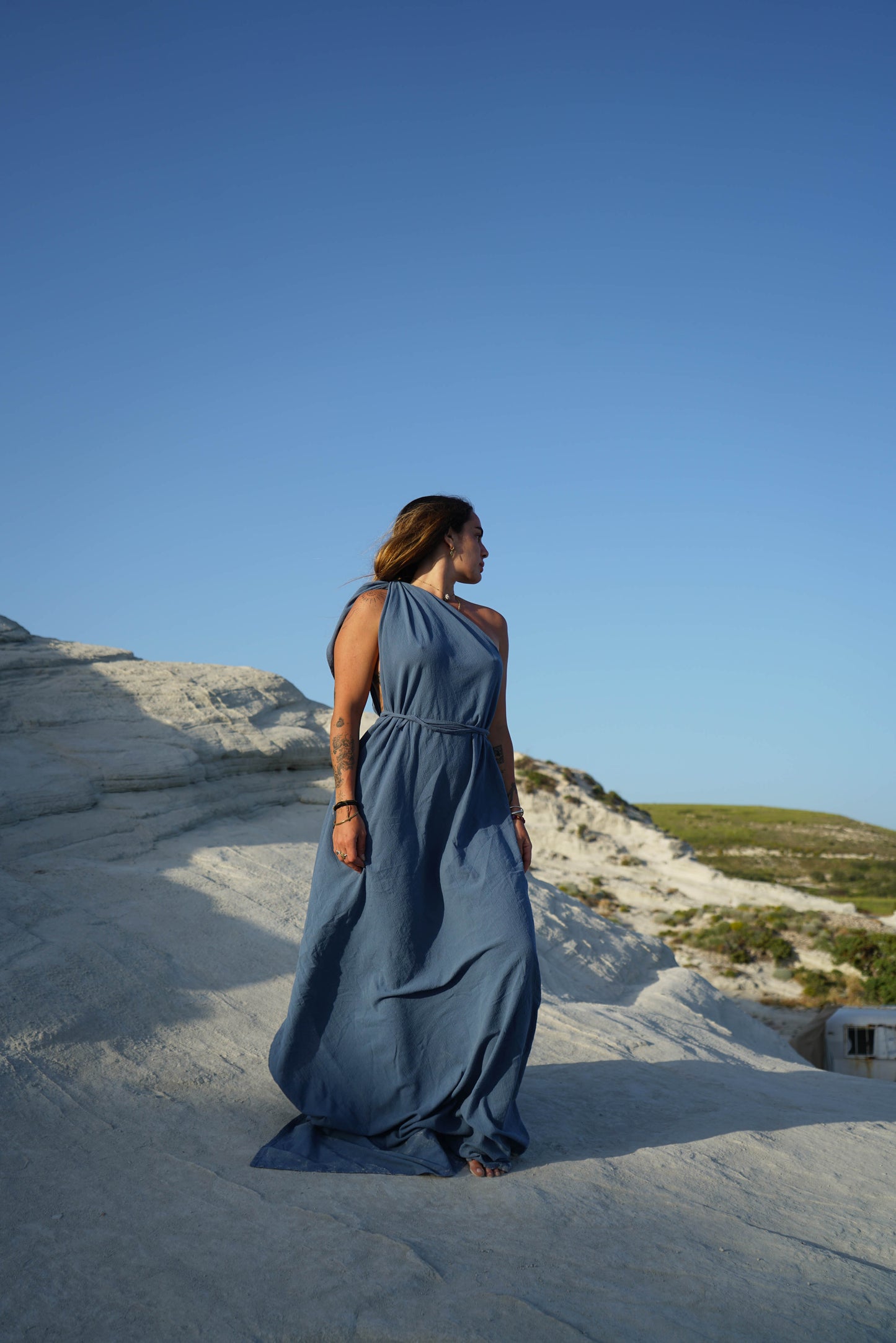 Transform Dress | Çoklu Bağlamalı Şile Bezi Elbise