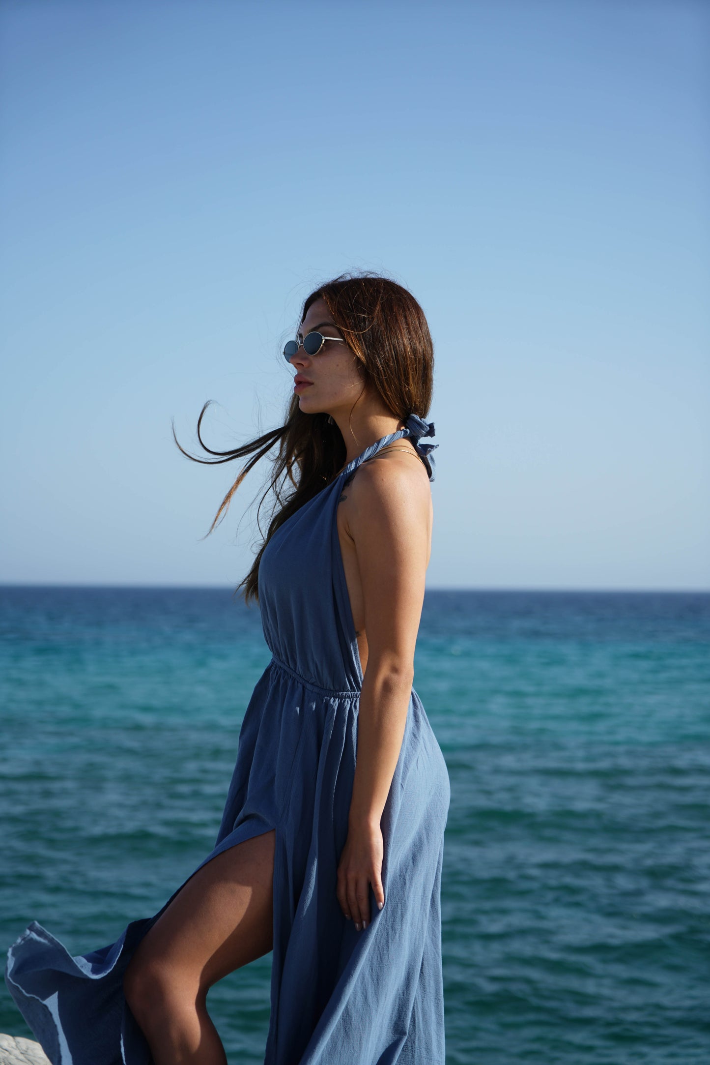 Onda Dress / Boyundan Bağlı Şile Bezi Elbise
